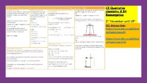 C 3 Quantative chemistry B 4 Bioenergetics 2