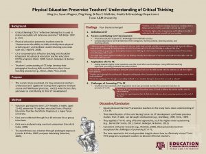 Physical Education Preservice Teachers Understanding of Critical Thinking