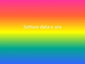 Settare data e ora NTP Network Time Protocol