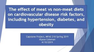 The effect of meat vs nonmeat diets on