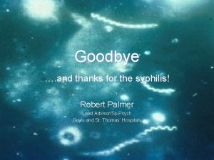 Goodbye and thanks for the syphilis Robert Palmer