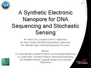 1 A Synthetic Electronic Nanopore for DNA Sequencing
