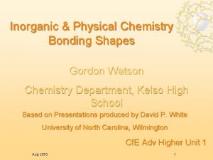 Inorganic Physical Chemistry Bonding Shapes Gordon Watson Chemistry