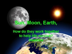Sun Moon Earth How do they work together