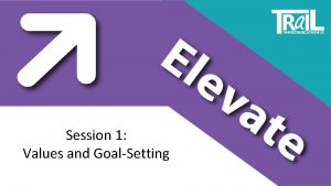 Session 1 Values and GoalSetting Introduction to Elevate