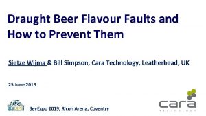 Draught Beer Flavour Faults and How to Prevent