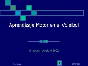Aprendizaje Motor en el Voleibol Simposio Voleibol 2002