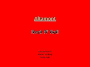 Altamont Rock N Roll Michael Warren Andrew Preshong