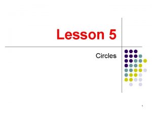 Lesson 5 Circles 1 2 Definitions A circle