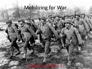 Mobilizing for War Chapter 14 Section 11 American