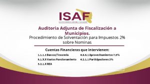 Auditoria Adjunta de Fiscalizacin a Municipios Procedimiento de