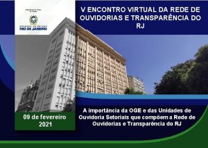 V ENCONTRO VIRTUAL DA REDE DE OUVIDORIAS E