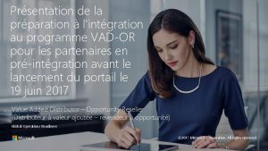 Prsentation de la prparation lintgration au programme VADOR