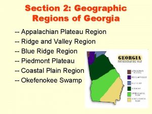 Section 2 Geographic Regions of Georgia Appalachian Plateau