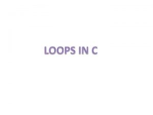 Content Objective Introduction Types of looping while dowhile