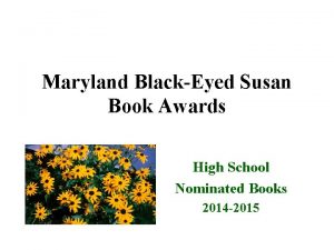 Maryland BlackEyed Susan Book Awards High School Nominated