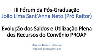 III Frum da PsGraduao Joo Lima SantAnna Neto