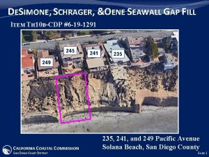 DESIMONE SCHRAGER OENE SEAWALL GAP FILL ITEM TH