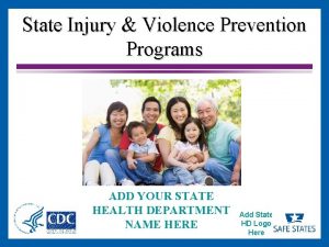 State Injury Violence Prevention Programs ADD YOUR STATE