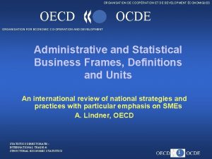 ORGANISATION DE COOPRATION ET DE DEVELOPMENT CONOMIQUES OECD