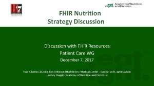 FHIR Nutrition Strategy Discussion with FHIR Resources Patient