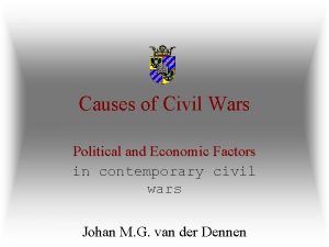 Causes of Civil Wars Political and Economic Factors