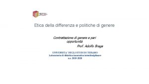 Etica della differenza e politiche di genere Contrattazione