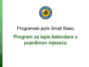 Udbenik informatike za 6 razred Programski jezik Small