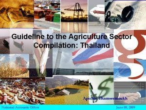 Guideline to the Agriculture Sector Compilation Thailand Apichai