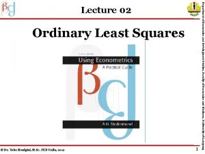 Ordinary Least Squares M Sc FEB Unila 2012