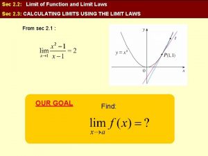 Sec 2 2 Limit of Function and Limit