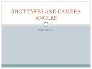 SHOT TYPES AND CAMERA ANGLES EVIE DRAKE BIRDS