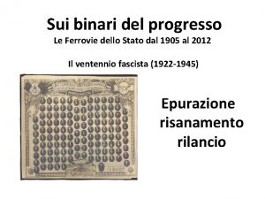 Sui binari del progresso Le Ferrovie dello Stato