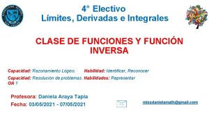 4 Electivo Lmites Derivadas e Integrales CLASE DE