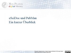 e Sci Doc und Pub Man Ein kurzer