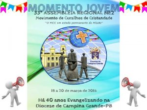 MOMENTO JOVEM Juventude NE 2 2015 OBJETIVO Avaliar