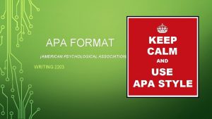 APA FORMAT AMERICAN PSYCHOLOGICAL ASSOCIATION WRITING 2203 APA