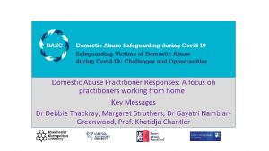 Domestic Abuse Practitioner Responses A focus on practitioners