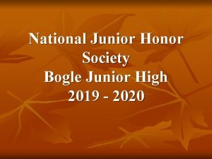 National Junior Honor Society Bogle Junior High 2019