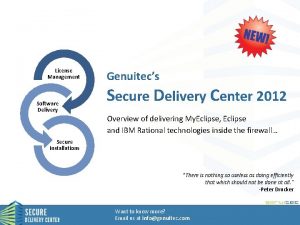 License Management Software Delivery Genuitecs Secure Delivery Center