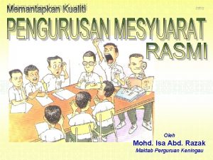 Intro Oleh Mohd Isa Abd Razak Maktab Perguruan