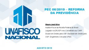 PEC 062019 REFORMA DA PREVIDNCIA Mauro Jos Silva