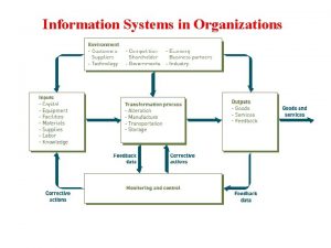 Information Systems in Organizations Information Systems in Organizations