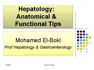 Hepatology Anatomical Functional Tips Mohamed ElBokl Prof Hepatology