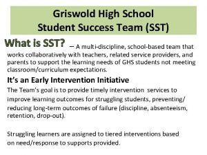 Griswold High School Student Success Team SST What