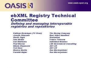 www oasisopen org eb XML Registry Technical Committee