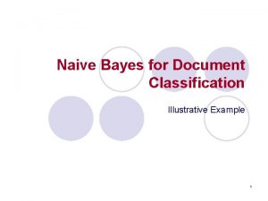 Naive Bayes for Document Classification Illustrative Example 1