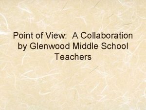 Point of View A Collaboration by Glenwood Middle