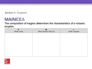 Section 2 Eruptions The composition of magma determines