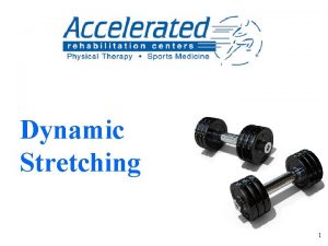 Dynamic Stretching 1 Objectives Discuss the different advantagesdisadvantages